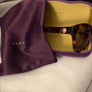Gucci Tortoiseshell Sunglasses with Gold Accents